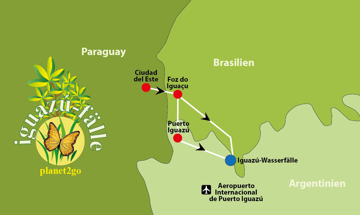 Karte Lage Iguazú-Wasserfälle