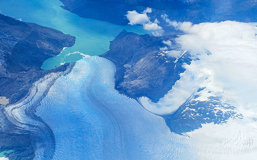 Gletscher Luftaufnahme