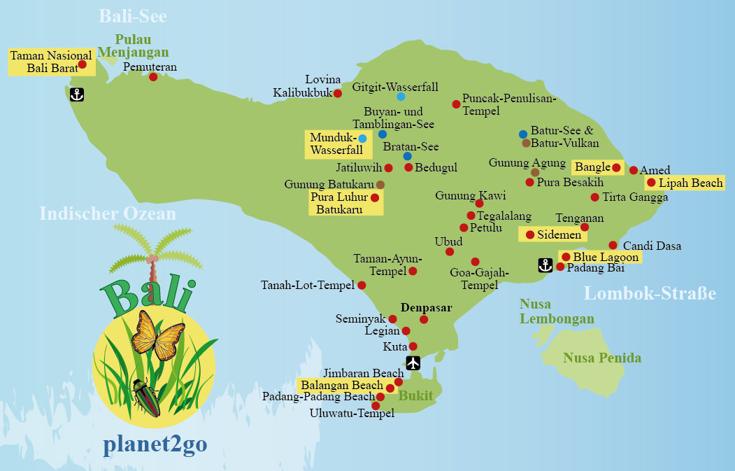Karte Bali Geheimtipps