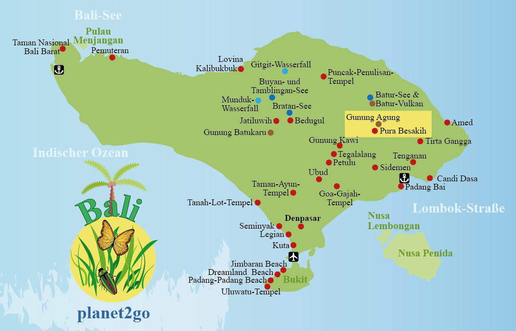 Karte Bali Sehenswürdigkeiten Pura Besakih