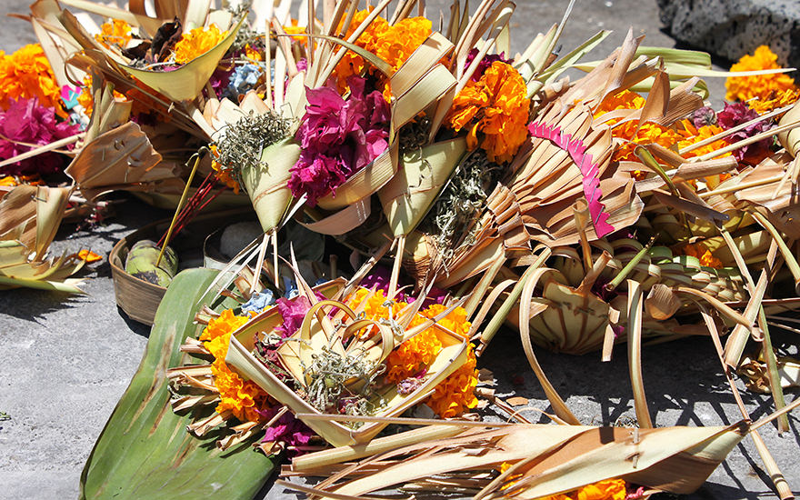 Opfergaben Pura Ulun Danu Batur Bali