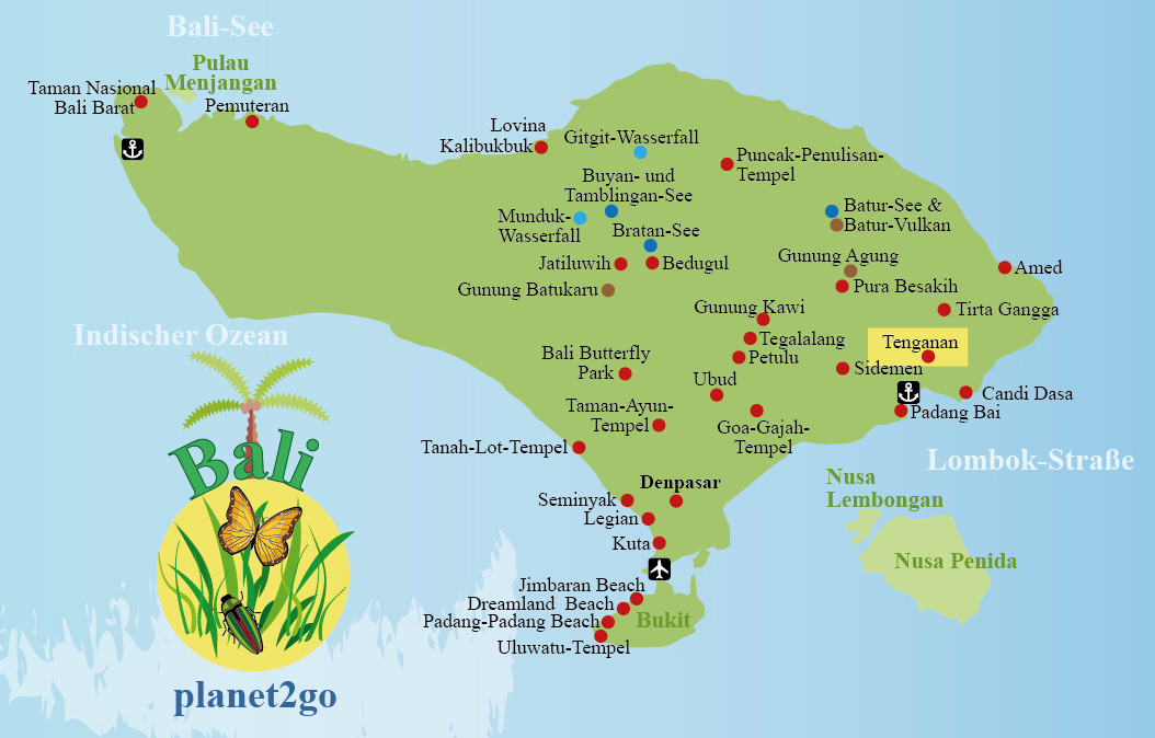 Karte Bali Sehenswürdigkeiten Tenganan