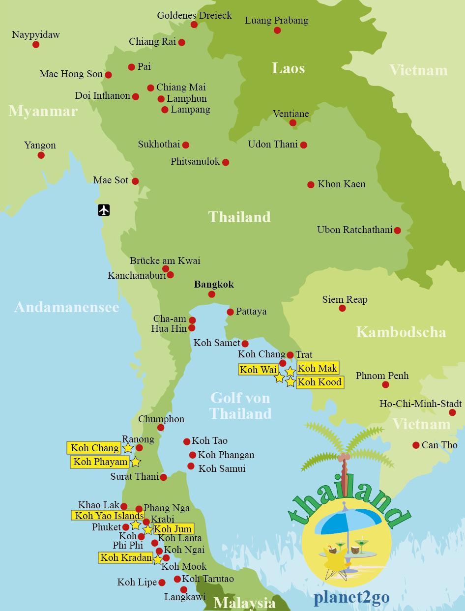 Karte Thailand Inseln Geheimtipps