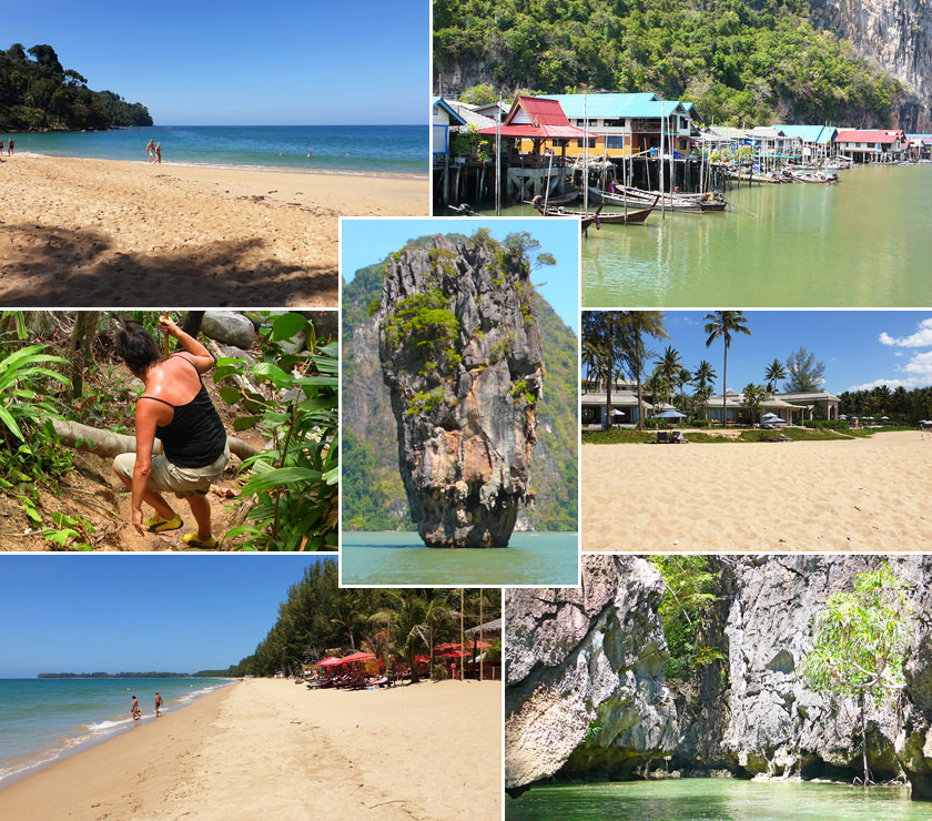 Khao Lak Strände, Sehenswürdigkeiten, Ausflugsziele – Khuk Khak Beach, James-Bond-Felsen und Wandererin im Lam Ru Nationalpark
