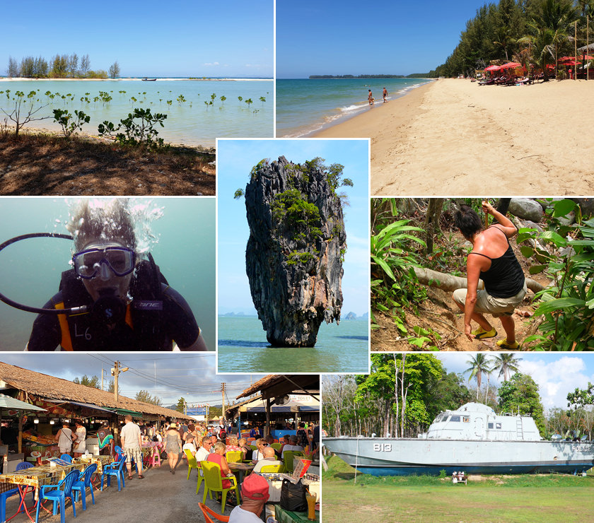 Khao Lak Sehenswürdigkeiten und Ausflugsziele: Dschungelpfad im Lam Ru Nationalpark, Tsunami Memorial Boat 813, James-Bond-Felsen u. a.