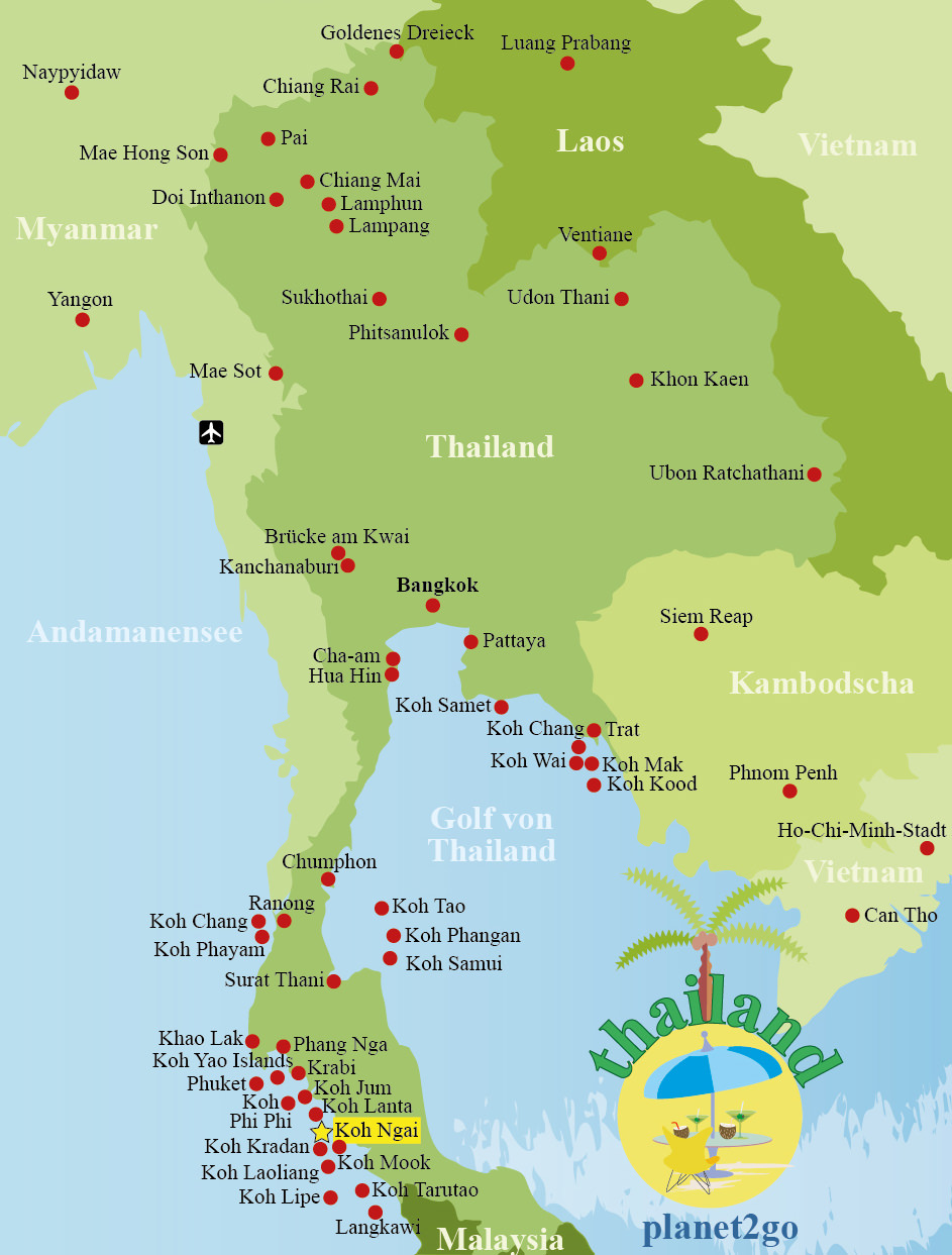 Karte Thailand mit Koh Ngai