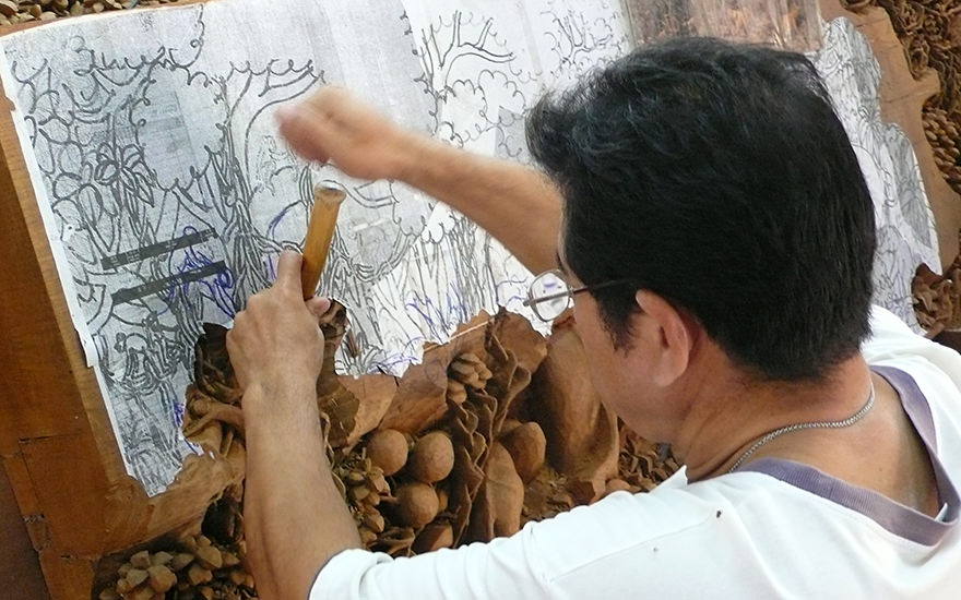 Wood Carving Kunsthandwerk Chiang Mai