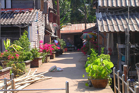 Historische Holzhäuser in Lanta Old Town