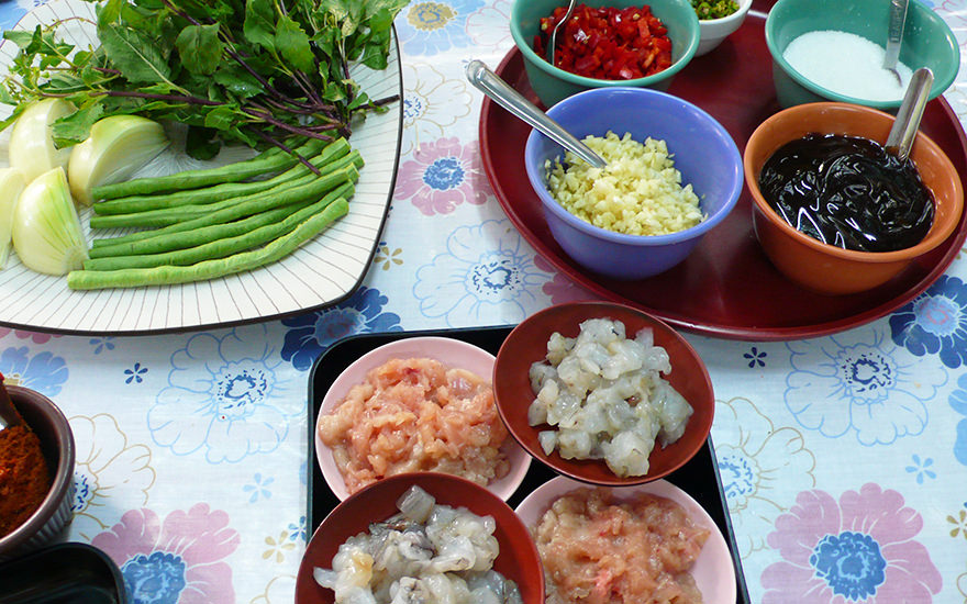 Thailändische Küche Zutaten