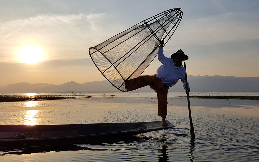 Einbeinruderer, Inle-See