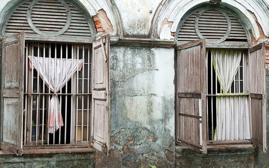 Fenster Kolonialhaus, Yangon